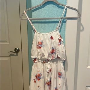 White long dress with flower pattern